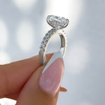 Stunning 3.0 CT Pear Moissanite Engagement Ring in Pave Design 7