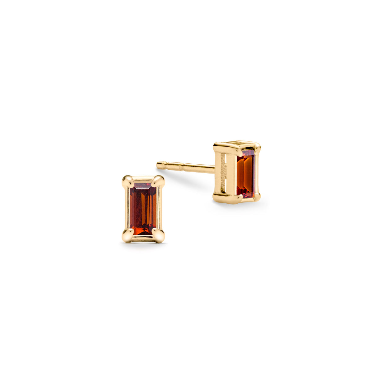 0.14 CT Baguette Garnet Lab Made Diamond- January Birthstone Earrings 1