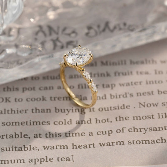 Stunning 2.5 CT Oval Moissanite Engagement Ring with Pave Design 2