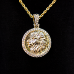 1 CT Round Moissanite Lion Coin Silver Pendant for Him 3