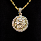 1 CT Round Moissanite Lion Coin Silver Pendant for Him 3