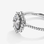 Stunning 0.93 TCW Round Moissanite Engagement Ring With Halo & Pave Design 5