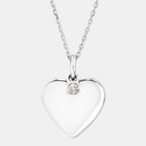 Round Cut Cubic Zirconia in 925 Sterling Silver Necklace 1