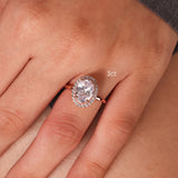 Stunning 1.0 CT Oval Moissanite Engagement Ring with Halo Design 2