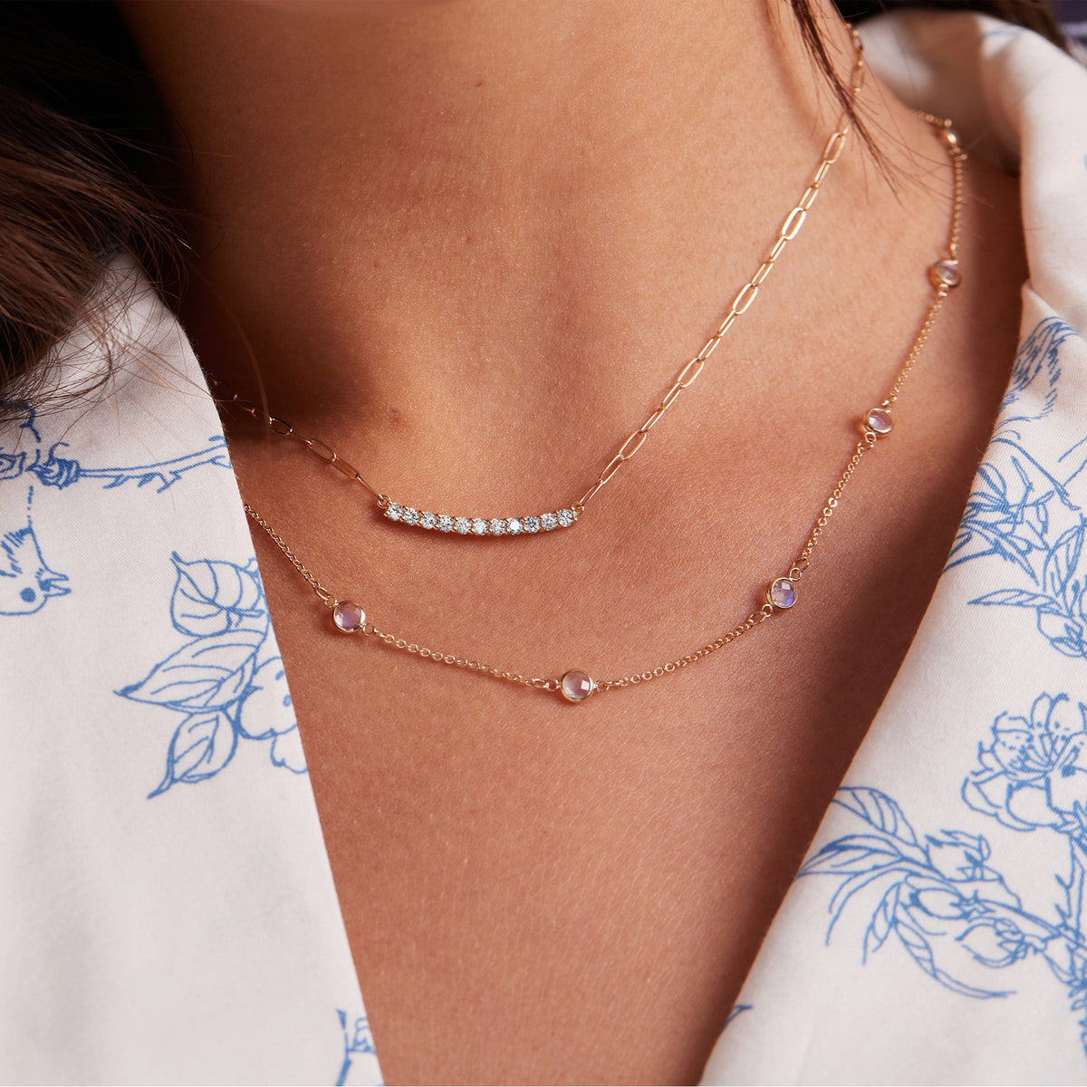 1.32 TCW Round Aquamarine Lab Made Diamond- March Birthstone Necklace 3