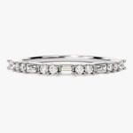 Stunning 0.20 CT Round & Baguette Moissanite Stones Half Eternity Wedding Bands 3