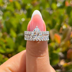 Stunning 3.0 CT Pear Moissanite Engagement Ring in Pave Design 6