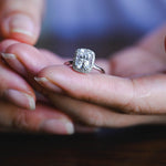 Stunning 1.0 - 2.0 CT Elongated Cushion Moissanite Engagement Ring With Halo Design 4
