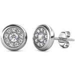 Round Cut Cubic Zirconia in 925 Sterling Silver Earrings 1