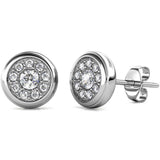 Round Cut Cubic Zirconia in 925 Sterling Silver Earrings 1