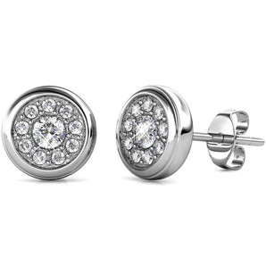 Round Cut Cubic Zirconia in 925 Sterling Silver Earrings