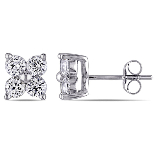 Round Cut Cubic Zirconia in 925 Sterling Silver Earrings 1