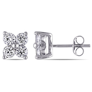 Round Cut Cubic Zirconia in 925 Sterling Silver Earrings