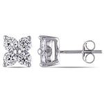 Round Cut Cubic Zirconia in 925 Sterling Silver Earrings 6
