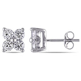 Round Cut Cubic Zirconia in 925 Sterling Silver Earrings 6