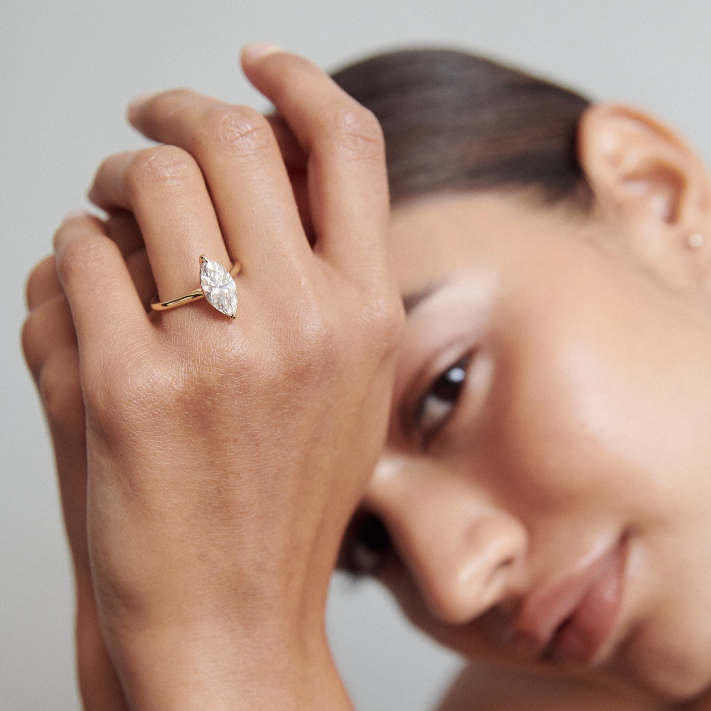 Stunning 1 CT Marquise Moissanite Engagement Ring with Solitaire Design 2