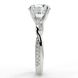 Stunning 2.0 CT Round Moissanite Engagement Ring with Twisted Pave Design 7
