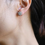 0.50 TCW Round Cut Moissanite Halo Earrings in Gold 6