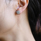 0.50 TCW Round Cut Moissanite Halo Earrings in Gold 6