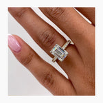 Stunning 3.10 CT Emerald Moissanite Engagement Ring with Hidden Halo & Pave Design 5