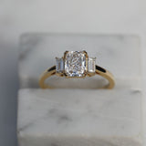 1.18 CT Radiant 3 Stones CVD E/VS1 Diamond Engagement Ring 3