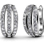 Round Cut Cubic Zirconia in 925 Sterling Silver Earrings 1