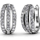 Round Cut Cubic Zirconia in 925 Sterling Silver Earrings 1