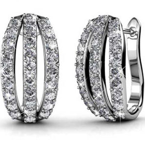 Round Cut Cubic Zirconia in 925 Sterling Silver Earrings