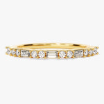 Stunning 0.20 CT Round & Baguette Moissanite Stones Half Eternity Wedding Bands 1
