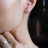 0.20 TCW Round & Marquise Cut Moissanite Stud Earrings in Gold 6