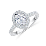 Stunning 1.5 CT Oval Moissanite Engagement Ring with Pave & Halo Design 2