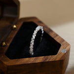 Stunning 0.3 CT Round & Marquise Moissanite Stones Wedding Band 2