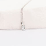 1.0 CT Emerald Cut Moissanite Diamond Solitaire Pendant Necklace in Solid Gold 3