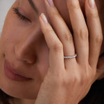 1.32 TCW Round Topaz Lab Made Diamond- April Birthstone Wedding Band 6