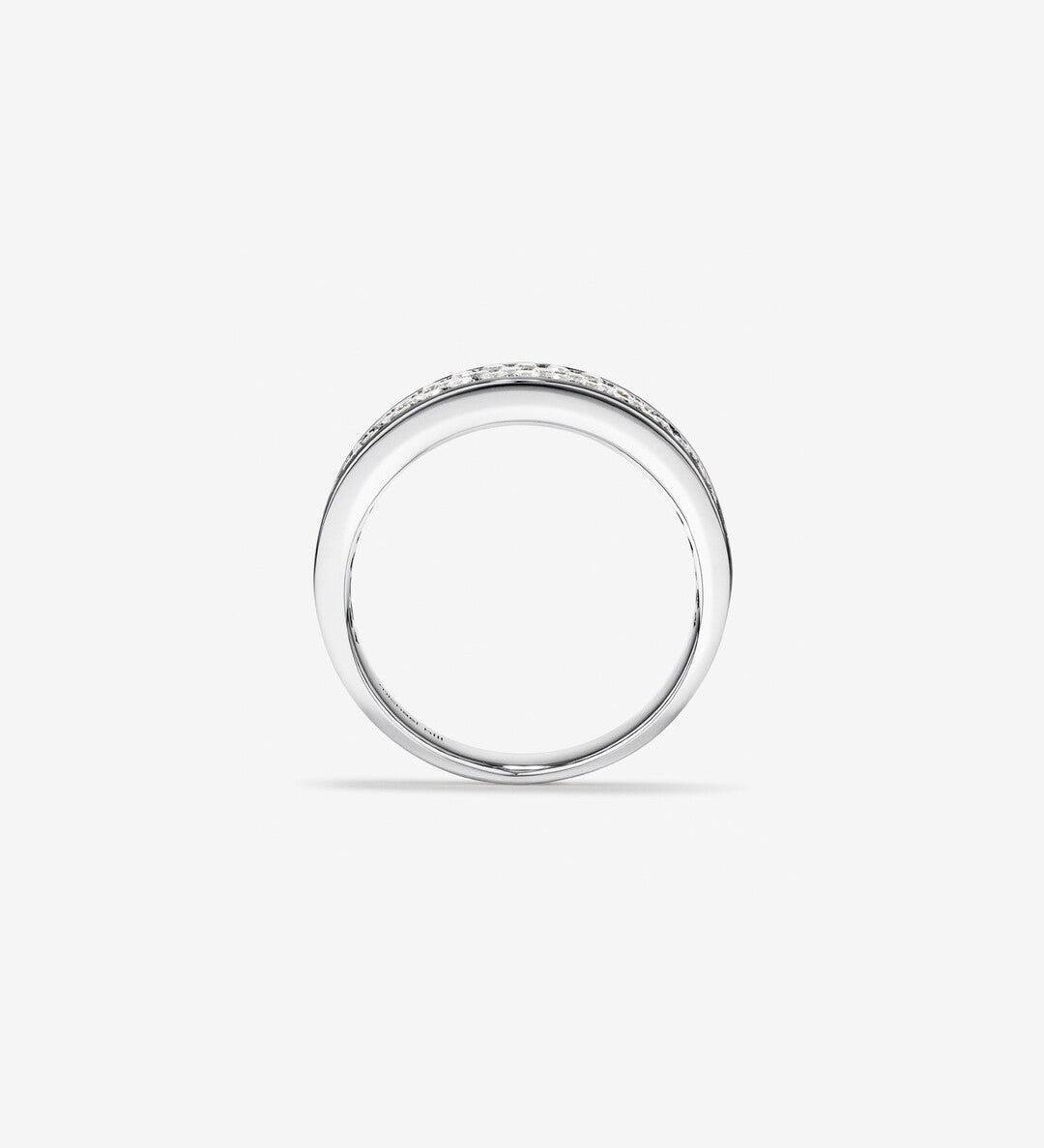 0.85 TCW Round Moissanite Pave Men's Wedding Band in Solid Gold 1