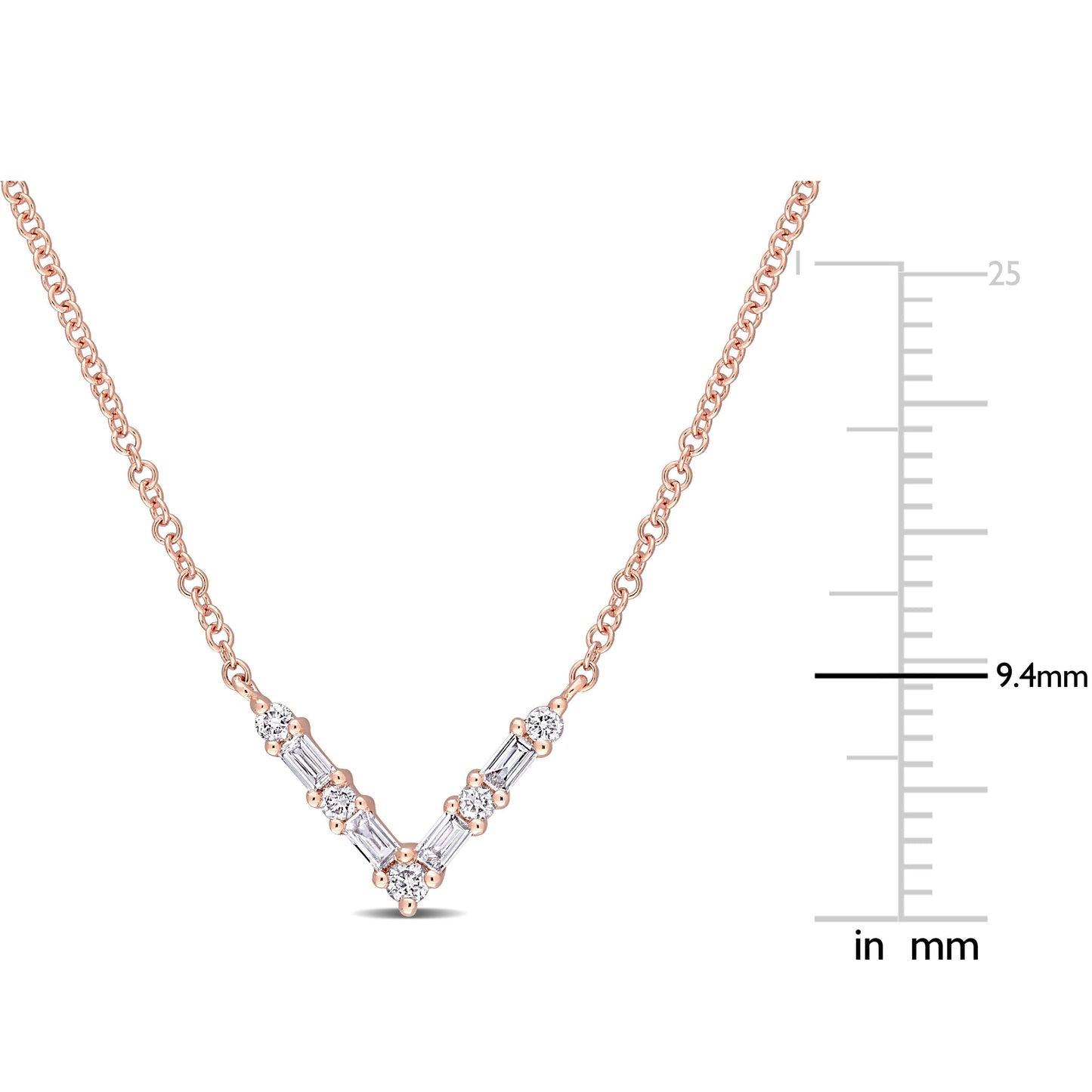 Round Cut Cubic Zirconia in 925 Sterling Silver Necklace 6