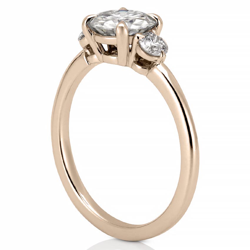 Stunning 0.50-1.50 CT Round Moissanite Engagement Ring with Three Stone Design 7