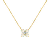 1.16 TCW Round Opal Lab Made Diamond- October Birthstone Necklace 1