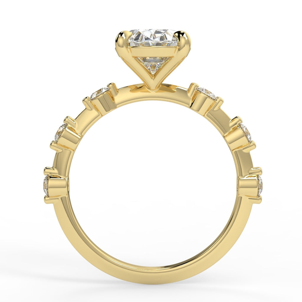 Stunning 2.11 CT Oval Moissanite Engagement Ring with Dainty Pave Design 2