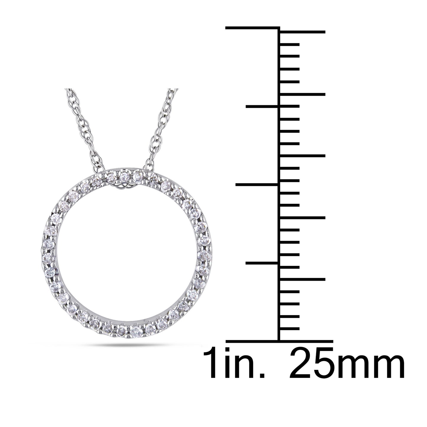 Round Cut Cubic Zirconia in 925 Sterling Silver Necklace 10