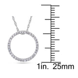 Round Cut Cubic Zirconia in 925 Sterling Silver Necklace 10