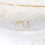 Stunning 1 CT Marquise Moissanite Engagement Ring With Cluster Design 2