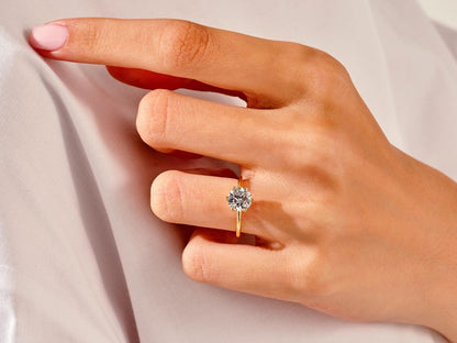 Stunning 1.0-2.0 CT Round Moissanite Engagement Ring with Solitaire Design 6