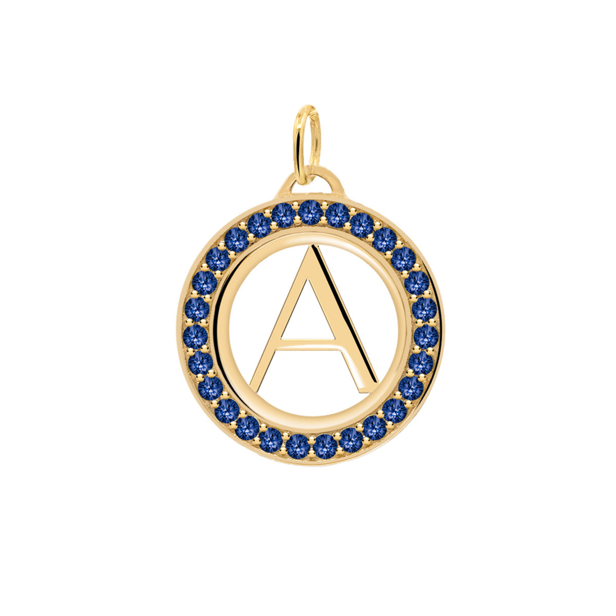 0.405 TCW Round Sapphire Lab Made Diamond - September Birthstone Necklace 1