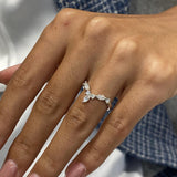 Stunning 0.56 CT Round & Marquise Moissanite Stones Wedding Bands 5