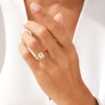 Stunning 1.0-2.0 CT Emerald Moissanite Engagement Ring with Bezel Design 8