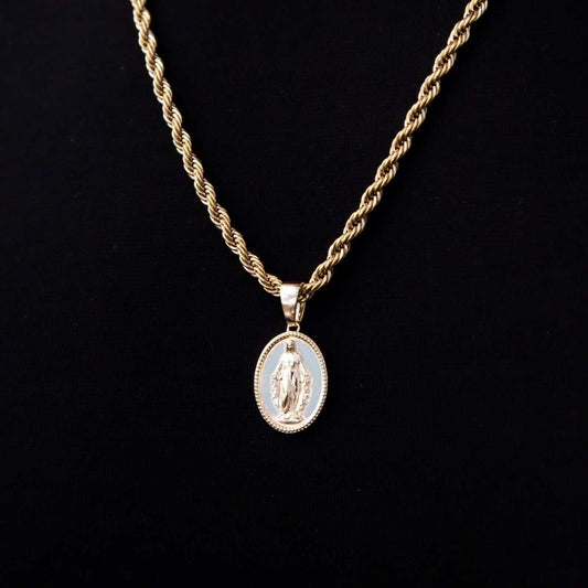 Lady Of Guadalupe Style Silver Pendant for Him 1