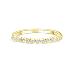 Stunning 0.2 TCW Round Moissanite Stones Scalloped Eternity Wedding Bands 1