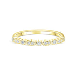 Stunning 0.2 TCW Round Moissanite Stones Scalloped Eternity Wedding Bands 1