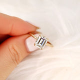 Stunning 2.60 CT Emerald Moissanite Engagement Ring with Hidden Halo Design 3